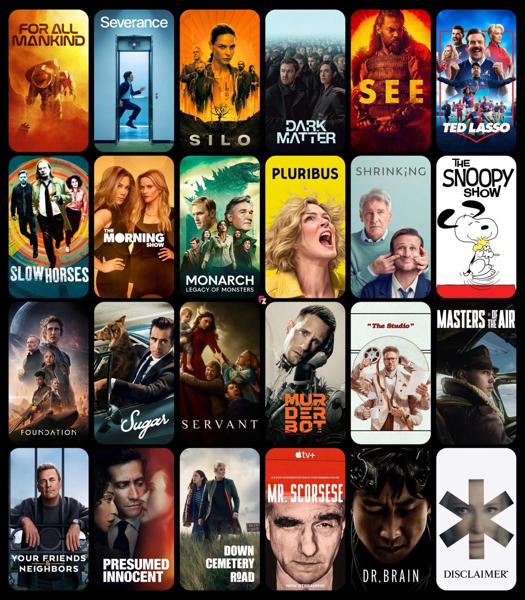 bpthaber's tweet photo. Apple TV+ dizileri Türkiye’de erişime açıldı.

Öne çıkan yapımlar:
— Pluribus
— Ted Lasso
— Severance
— The Morning Show
— Silo
— Slow Horses
— Foundation
— Shrinking
— For All Mankind
— Black Bird
— Presumed Innocent
— Masters of the Air
— Killers of the Flower Moon
— CODA
— Napoleon
— Greyhound
— The Gorge