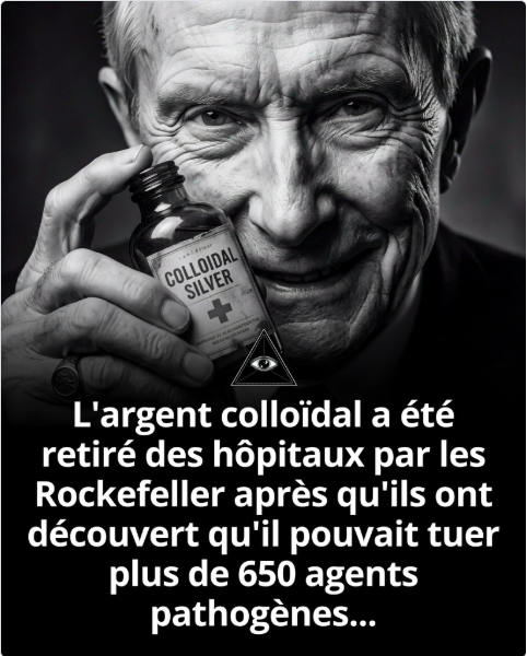 ChristinePP27's tweet photo. foudre.mysterieux
Pendant des décennies, une vérité majeure a été discrètement effacée de notre histoire médicale. Avant que l'industrie pharmaceutique moderne ne monopolise notre système de santé, l'argent colloïdal était un traitement courant et extrêmement efficace, utilisé dans les hôpitaux du monde entier. Il s'agissait d'une ressource naturelle exceptionnelle, capable d'éliminer plus de 650 agents pathogènes responsables de maladies, sans les innombrables effets secondaires que nous sommes contraints d'accepter aujourd'hui.

Cependant, ce remède naturel représentait une menace économique considérable pour un empire en pleine ascension.

Alors que la famille Rockefeller entreprenait de consolider son emprise sur le secteur médical au début du XXe siècle, elle a identifié un problème fondamental concernant l'argent colloïdal : il était impossible de le breveter, d'en monopoliser l'exploitation ou d'en tirer des profits illimités. En réaction, elle a orchestré l'éviction systématique de cette substance puissante des établissements de santé. Tirant parti de son immense fortune et de son influence, elle a transformé l'enseignement de la médecine, veillant à ce que seuls ses médicaments de synthèse brevetables soient enseignés aux futures générations de médecins — et prescrits par elles.
L'éviction de l'argent colloïdal n'a jamais eu pour but de protéger la santé publique ou de faire progresser la science. Il s'agissait d'une manœuvre commerciale calculée visant à éliminer un concurrent économique non brevetable, garantissant ainsi que la guérison demeure une activité hautement lucrative et strictement contrôlée. Ils ont étouffé les recherches, modifié les programmes d'études et discrédité les remèdes traditionnels en les qualifiant de charlatanisme.