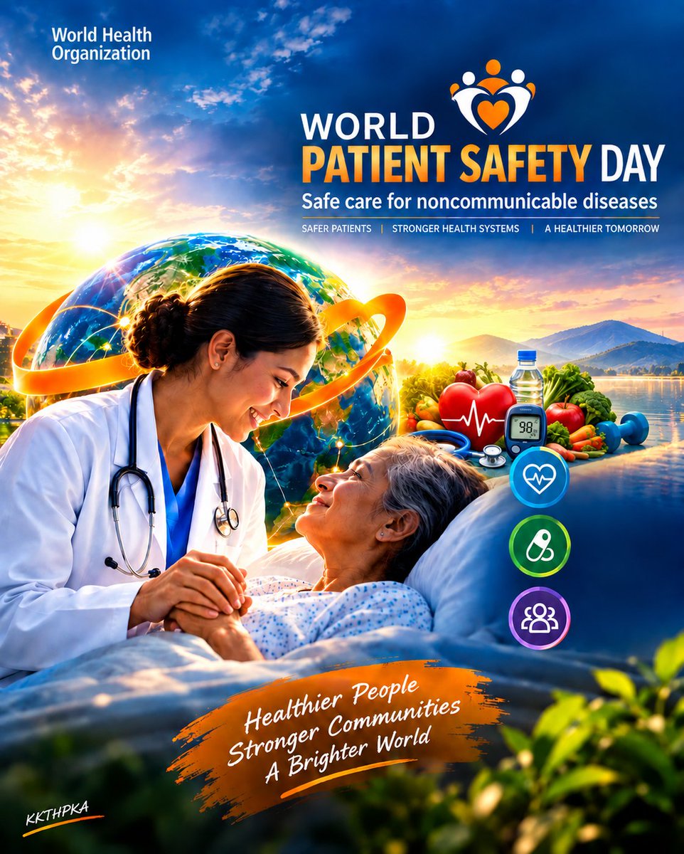 KktHpka's tweet photo. Today, the global health community turns orange.

Safe NCD care is the foundation of trusted healthcare. Every diagnosis. Every medicine. Every transition.

Make safety a system - wide leadership priority.

#WorldPatientSafetyDay #PatientSafety #SafeCare https://t.co/ksdI7vX3YI