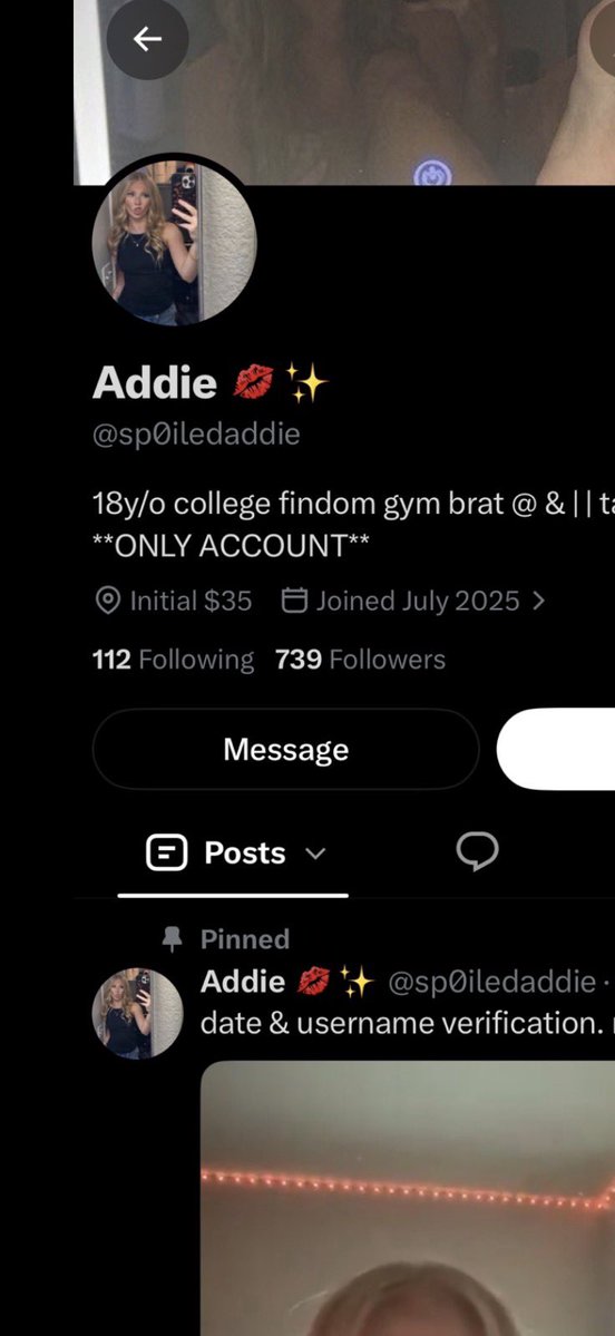 spoiledaddie's tweet photo. this is my only account everyone report @spØiledaddie https://t.co/EW5StjaQN8