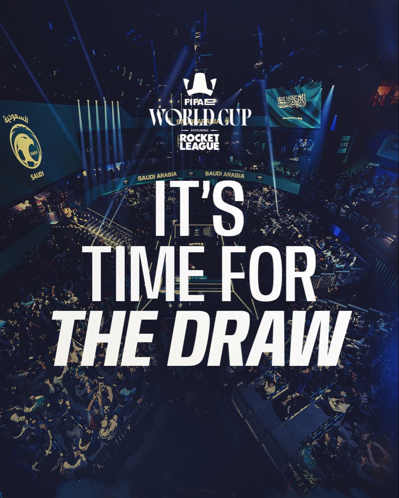 FIFAe's tweet photo. The FIFAe World Cup ft. Rocket League Group Draw LIVE from RLCS Worlds! 😍 🇺🇸

Tune in to tomorrow’s pre-show on Rocket League’s Twitch channel, as 16 nations find out their opponents for next month’s global showdown! https://t.co/0mcPacAJgL