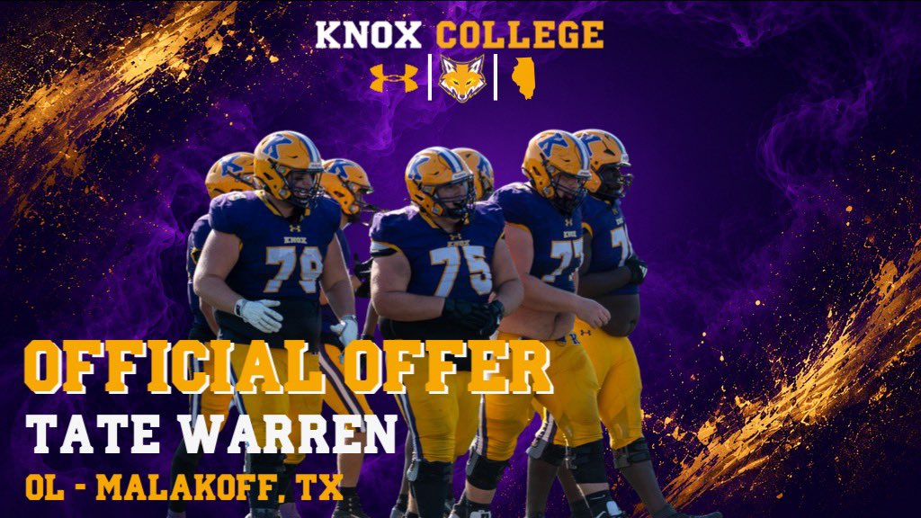 Tate55_MHS's tweet photo. #AGTG After a great conversation with @trogersOLCoach I am blessed to receive my 11th offer to @FB_KnoxCollege !!! Truly blessed! @Coach___Wilson https://t.co/pbONQ0lXlM