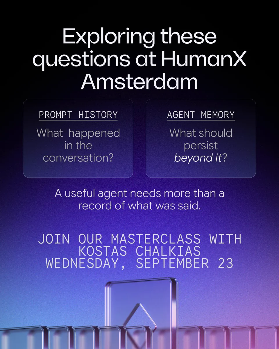 Kostas Chalkias, Mysten Labs co-founder will lead a Masterclass exploring agent memory at Human X in Amsterdam. HumanX is a premier global artificial intelligence conference series focused on real-world AI applications, business execution, and governance. 