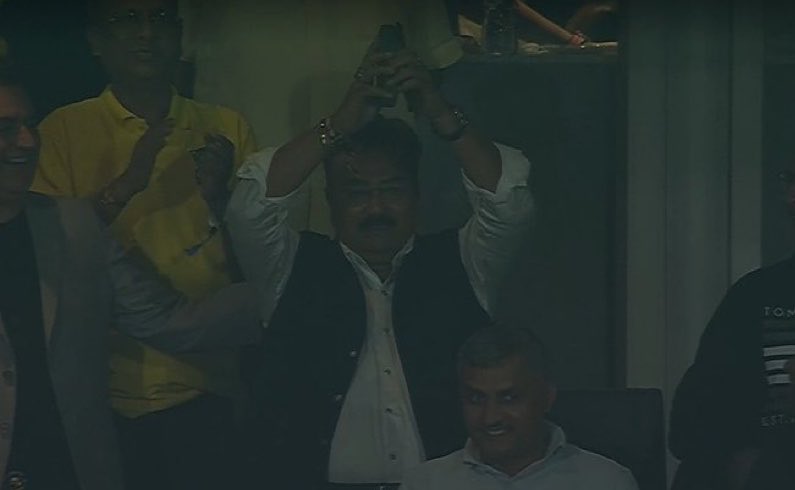 mufaddal_vohra's tweet photo. A proud father in the stands appreciating his son’s fastest ever T20i hundred. 🥹 https://t.co/hybFdQtCRV