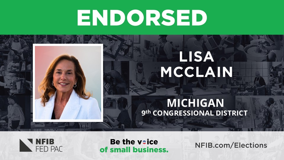 NFIB's tweet photo. #NFIB's FEDPAC #endorses @LisaForCongress to represent Michigan's 9th Congressional District. #smallbiz #michigan
https://t.co/c4i4X2C3rZ https://t.co/CgJaYbQWdi