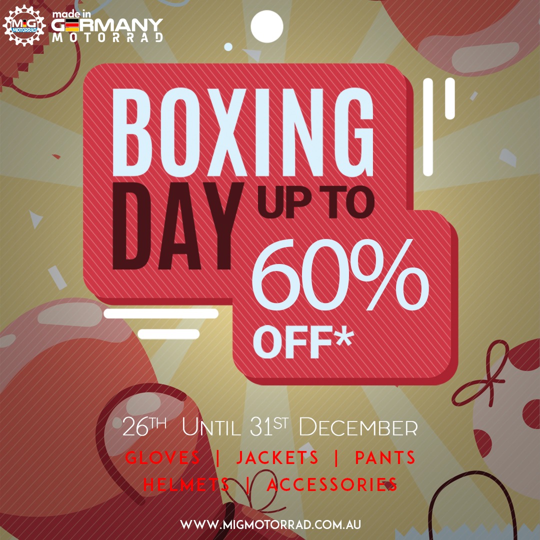 RaleighHaezk's tweet photo. Boxing Day Sale is here! Save up to 60% on premium motorcycle gear from Held, Schuberth, Daytona &amp; more. Ends December 31 at midnight or while stocks last. Shop now. https://t.co/WTYPxOyWzN