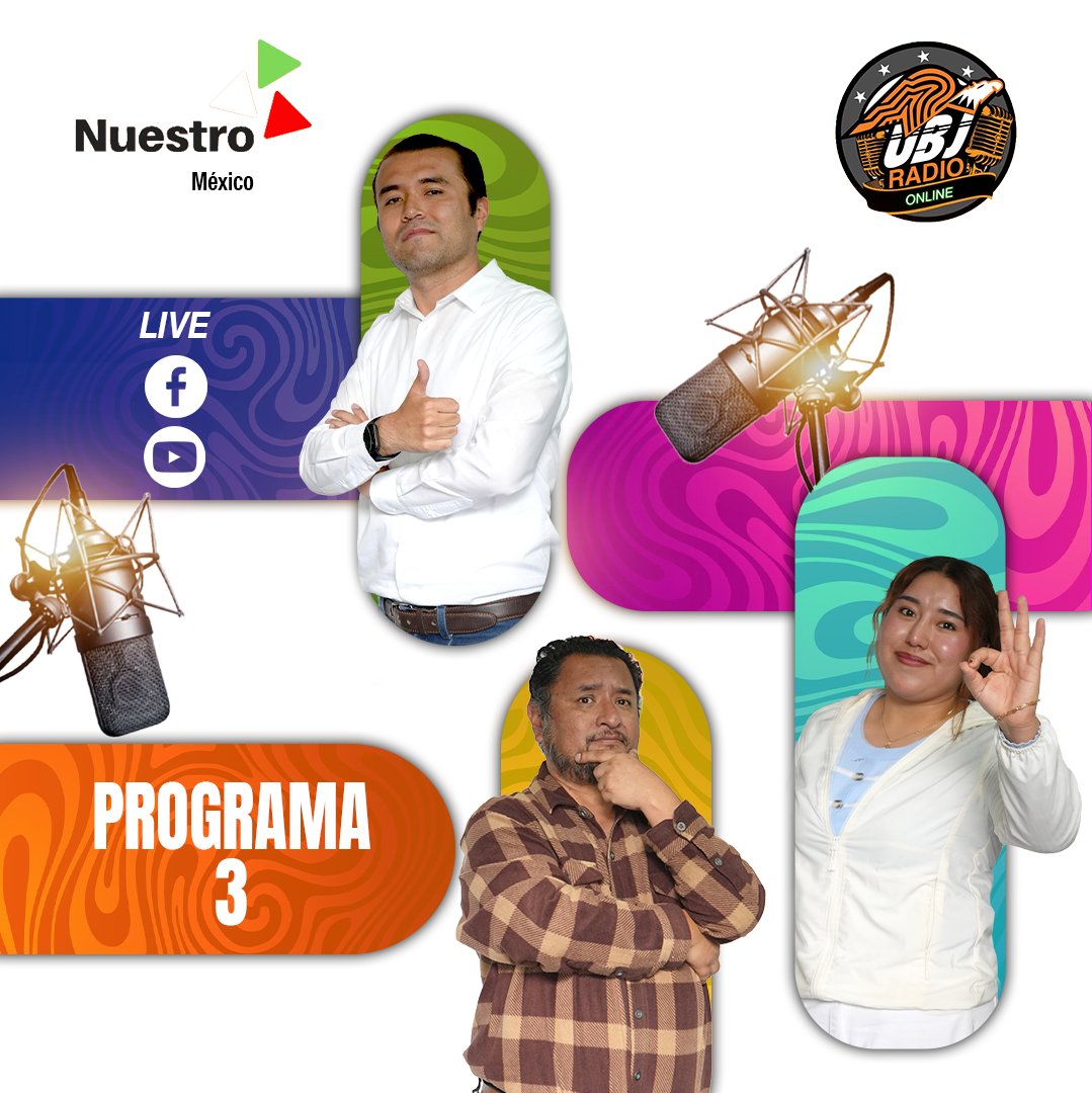 UBJG_radio's tweet photo. #NuestroMexico

¿Qué tenemos para ti? Checa nuestra agenda para el programa:

✅ Entrevista con Sonia Hernández, directora del Área Económico-Administrativo
✅ Top comidas en México

Esto y más a la 1 pm.

#RadioUBJ #TuConexionUniversitaria https://t.co/65FcZF442O