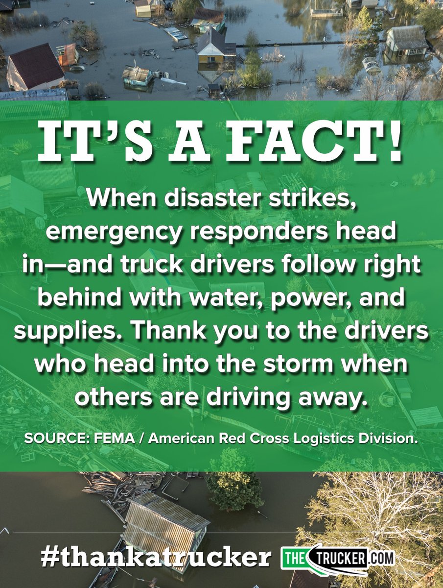 TruckerTalk's tweet photo. πͺοΈDuring natural disasters, truckers organized under networks like the American Red Cross & FEMA are the first wave of emergency relief, delivering needed supplies before main supply lines reopen. Thanks, drivers, for stepping in!π
#NTDAW26 #NaturalDisaster #truckers #cdldriver https://t.co/4niUd71Jwu