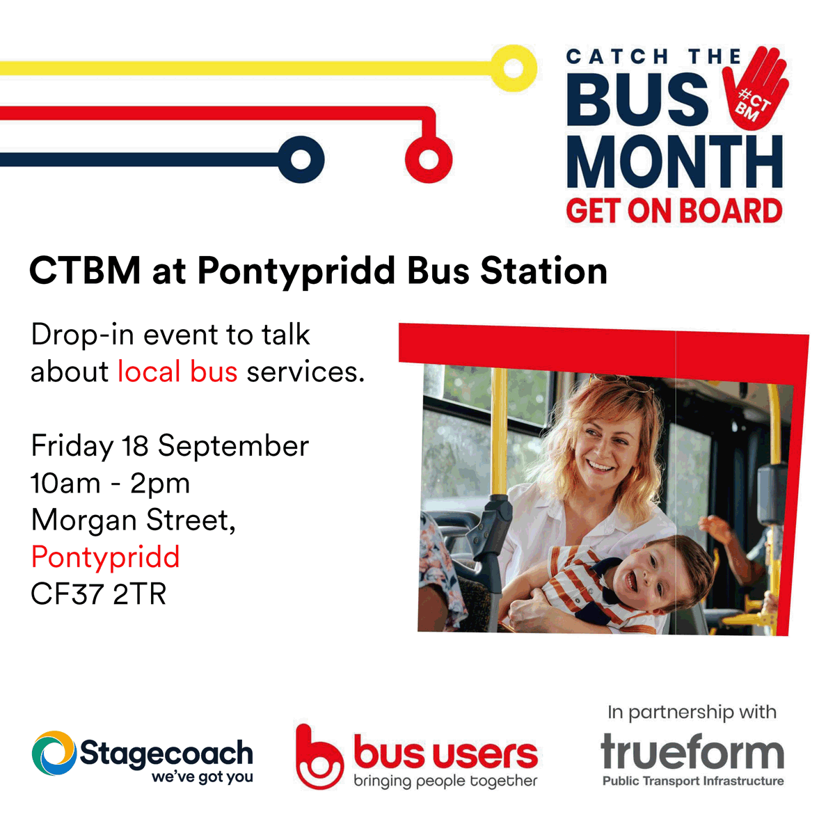 StagecoachWales's tweet photo. Join us this Friday, 10am - 2pm at Pontypridd Bus Station with @BusUsersUK! Whether you're a regular bus user or curious about local bus services, stop by for a chat. We'd love to see you there! 🚍 https://t.co/9MYGDAxTWn