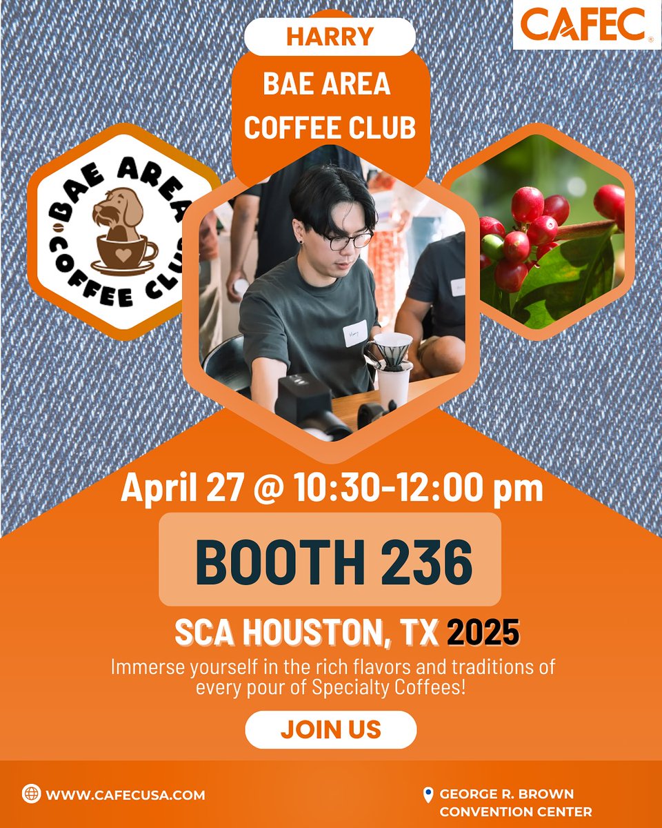 KateNetteabuu's tweet photo. Join us April 25–27 at Booth for an exclusive look at CAFEC’s precision pour-over brewers and specialty paper filters. Meet our team, explore Flower Drippers and DEEP 27, and discover the gold standard in hand-brewed coffee. See you there! https://t.co/Nzttk58hSt