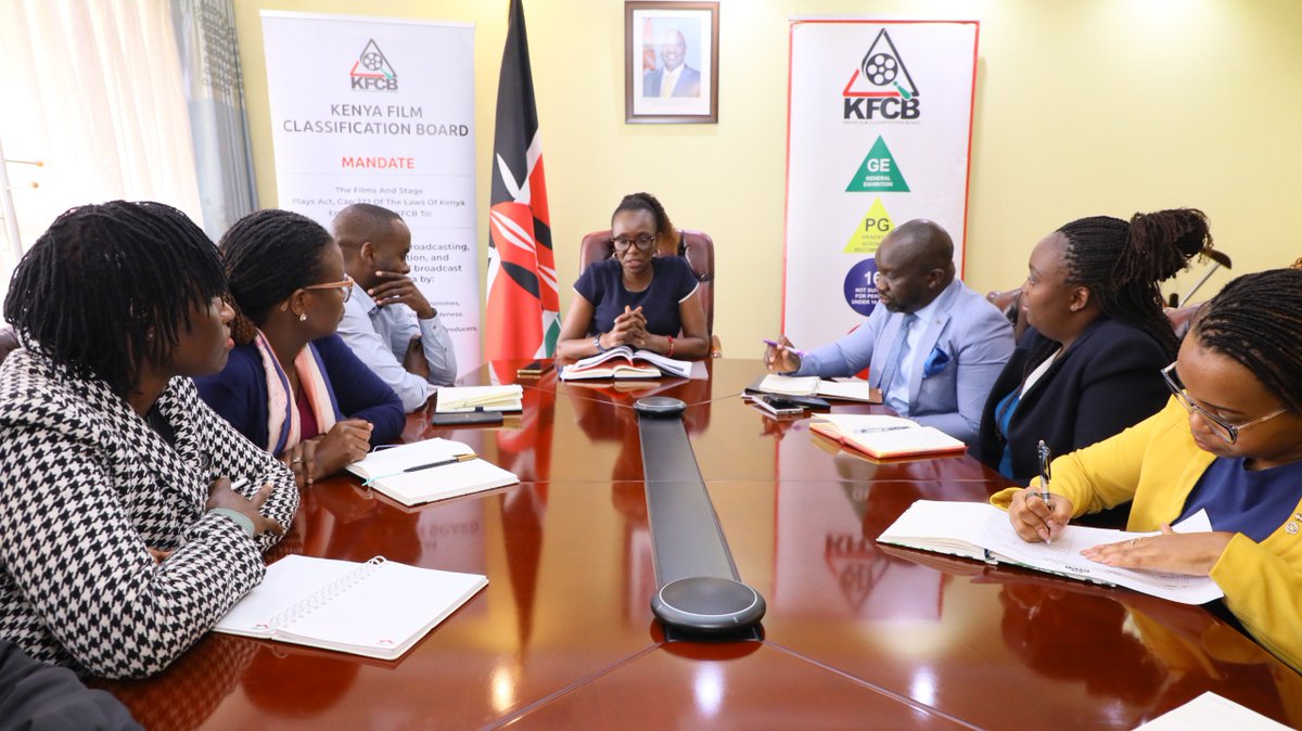 InfoKfcb's tweet photo. 𝗞𝗙𝗖𝗕 𝗛𝗼𝘀𝘁𝘀 𝗪𝗼𝗿𝗹𝗱 𝗦𝗰𝗼𝘂𝘁 𝗣𝗮𝗿𝗹𝗶𝗮𝗺𝗲𝗻𝘁𝗮𝗿𝘆 𝗨𝗻𝗶𝗼𝗻 𝗢𝗳𝗳𝗶𝗰𝗶𝗮𝗹𝘀 𝗙𝗼𝗿 𝗘𝗻𝗵𝗮𝗻𝗰𝗲𝗱 𝗦𝘁𝗿𝗮𝘁𝗲𝗴𝗶𝗰 𝗣𝗮𝗿𝘁𝗻𝗲𝗿𝘀𝗵𝗶𝗽

The Kenya Film Classification Board (@InfoKfcb) team, led by the Ag. Chief Executive Officer, Ms. @NellyMuluka, today, 18 September 2026, hosted officials from the World Scout Parliamentary Union Kenya (@wspukenya), led by the Executive Director, Mr. Poppins Misoi ( @MisoiPopp), to explore strategies of enhancing partnership between the two entities, safeguarding consumers of audiovisual content, and empowering young creatives to harness opportunities in the creative sector.

The discussions also focused on collaboration in the upcoming Nyeri Guide and Scout City Activation and World Tourism Day 2026 Celebrations, scheduled for September 25th and 26th, 2026, in Nyeri County.

The Ag. CEO reaffirmed @Infokfcb's commitment to working with like-minded stakeholders to create a facilitative regulatory environment that supports the growth of the audiovisual sector, talent monetisation, protection of minors against inappropriate content, job opportunities, and wealth creation, in line with Government development blueprints.

On his part, Mr. Misoi acknowledged the long-standing relationship between KFCB and WSPU-Kenya and emphasised the importance of strengthening the partnership to advance shared objectives.

For more information about KFCB, a State regulatory agency under the @SDY_Ke , visit https://t.co/A6segIiLg7 or engage with us through our social media platforms.
@Waziri_Mvurya @fikirini_jacobs @SpokespersonGoK @njogunjoroge1 @moyasa_ke @SDY_Ke  @koske_felix @marcosMasiga @KBCChannel1 @K24Tv @NationAfrica @StandardKenya @tv47digital @citizentvkenya @Kenyans