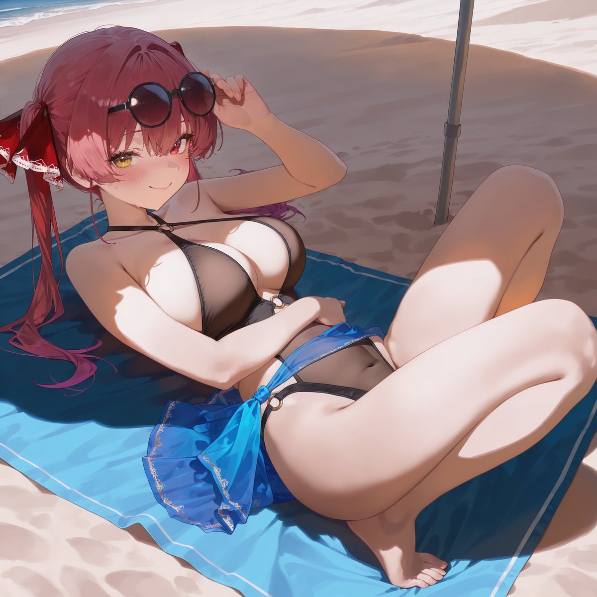 mirun_v1's tweet photo. 水着マリン船長🐈　SFW illustration
　hololive/HoushouMarine https://t.co/sH5D99LRa5