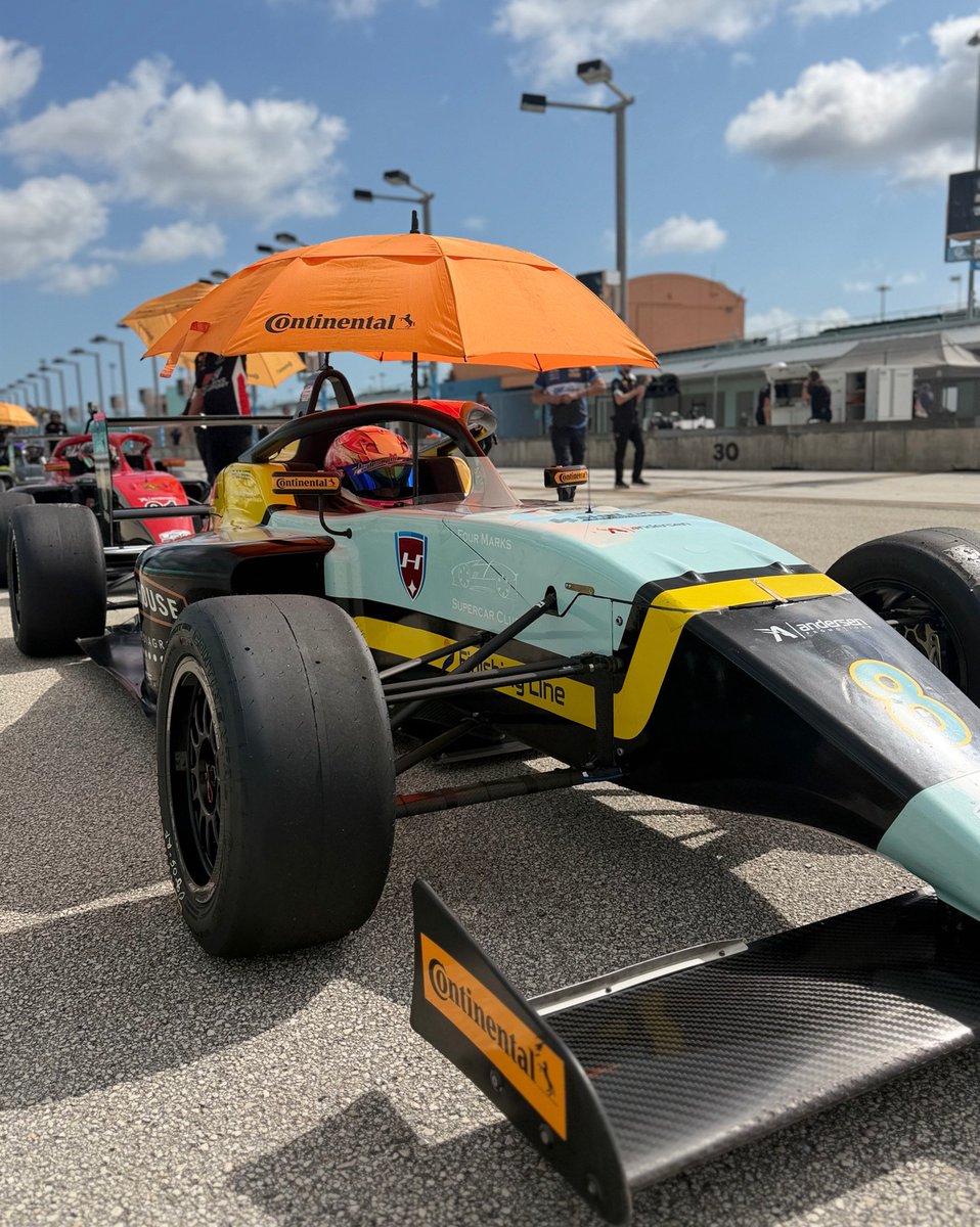 LoganSchlesser's tweet photo. What a weekend at my first USF Juniors race in Miami. P4 in Race 1 became P10 after a penalty. A puncture ended Race 2 in P19. Started P14 in Race 3, finished P4 and earned the Tilton Hard Charger award. Lots to learn and build https://t.co/gYzzH4DNj6
