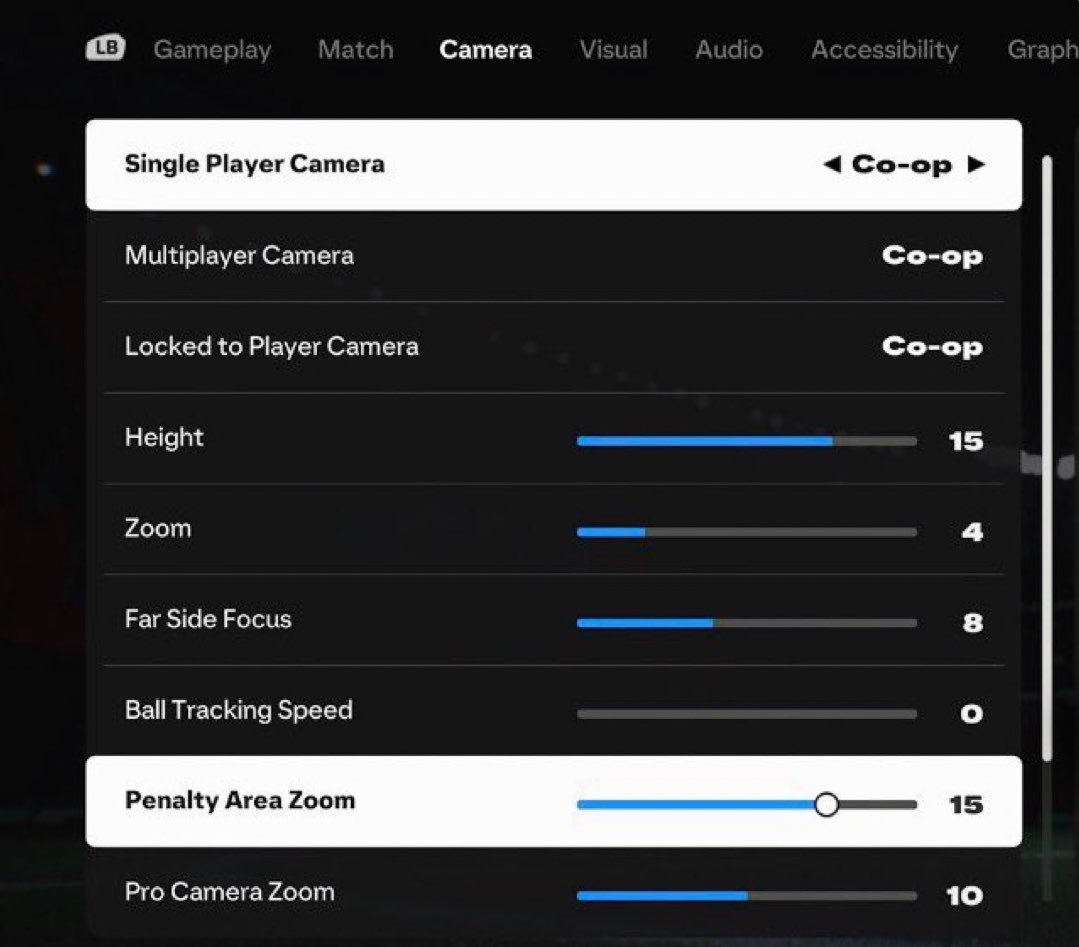 DrFUT_'s tweet photo. 🚨Best camera settings for FC27 🎥🎮

• Perfect balance ⚖️
• See more of the pitch &amp; passes 👀
• Still close enough for LS dribbling ✅
• Better vision &amp; control 🫡

Follow for all best FC27 tips! 🤝 https://t.co/OBeedtrVmK
