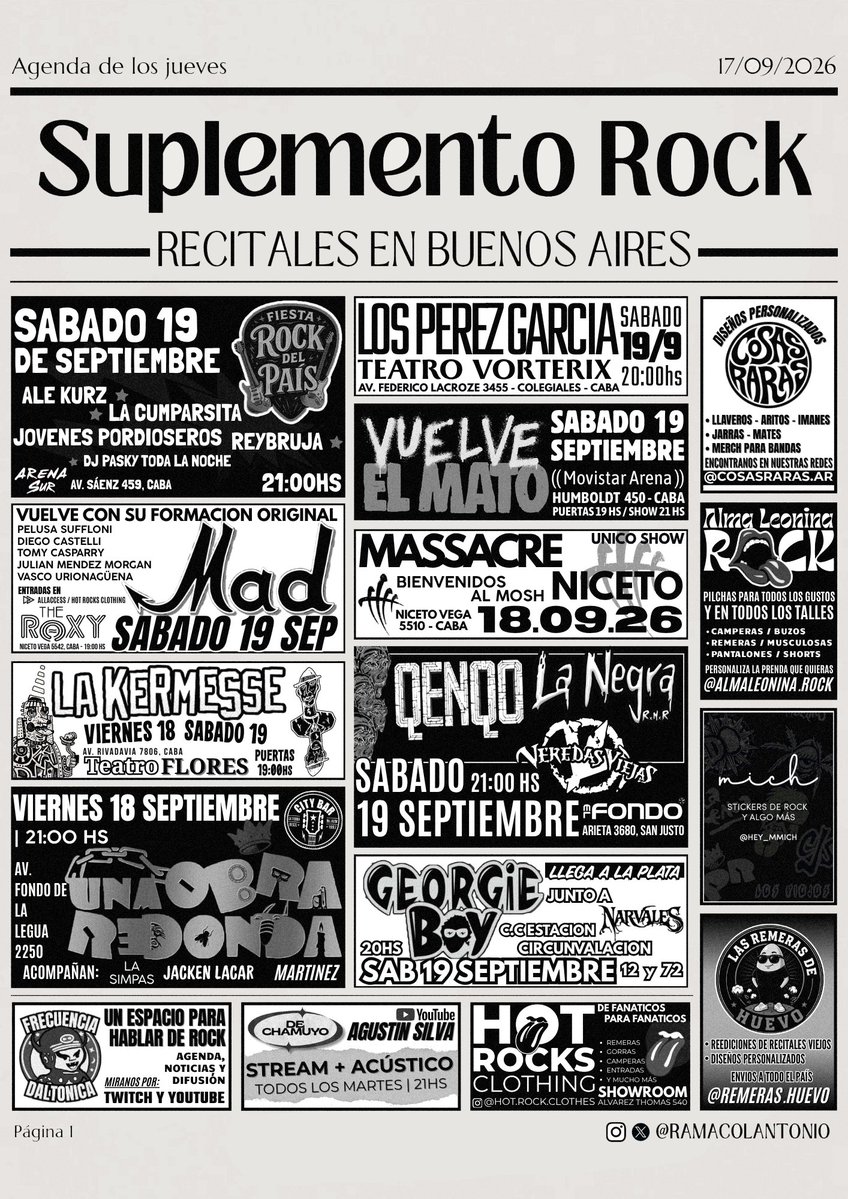 RamaColantonio's tweet photo. 📰 Suplemento Rock 

Gracias a todas las bandas y producciones que se suman semana trás semana.

Emprendimientos: https://t.co/vY1xGsysKS / almaleonina.rock / hey_mmich / remeras.huevo https://t.co/rPEkpGkkPj