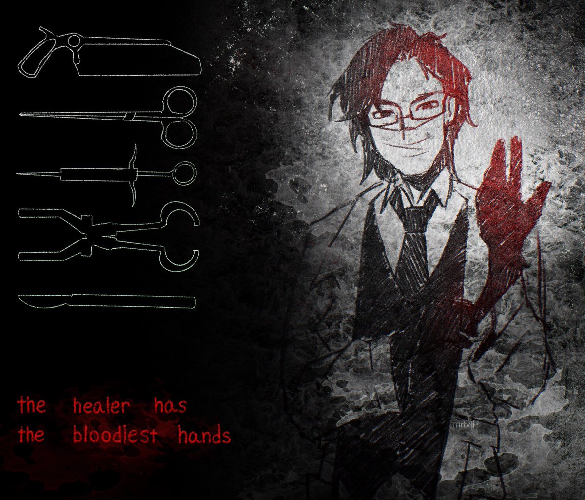 mrtvii0's tweet photo. the healer has the bloodiest hands 
#art #oc #ocdrawing #didgitalart #characterdesignㅤ https://t.co/kJMtbp4m2C