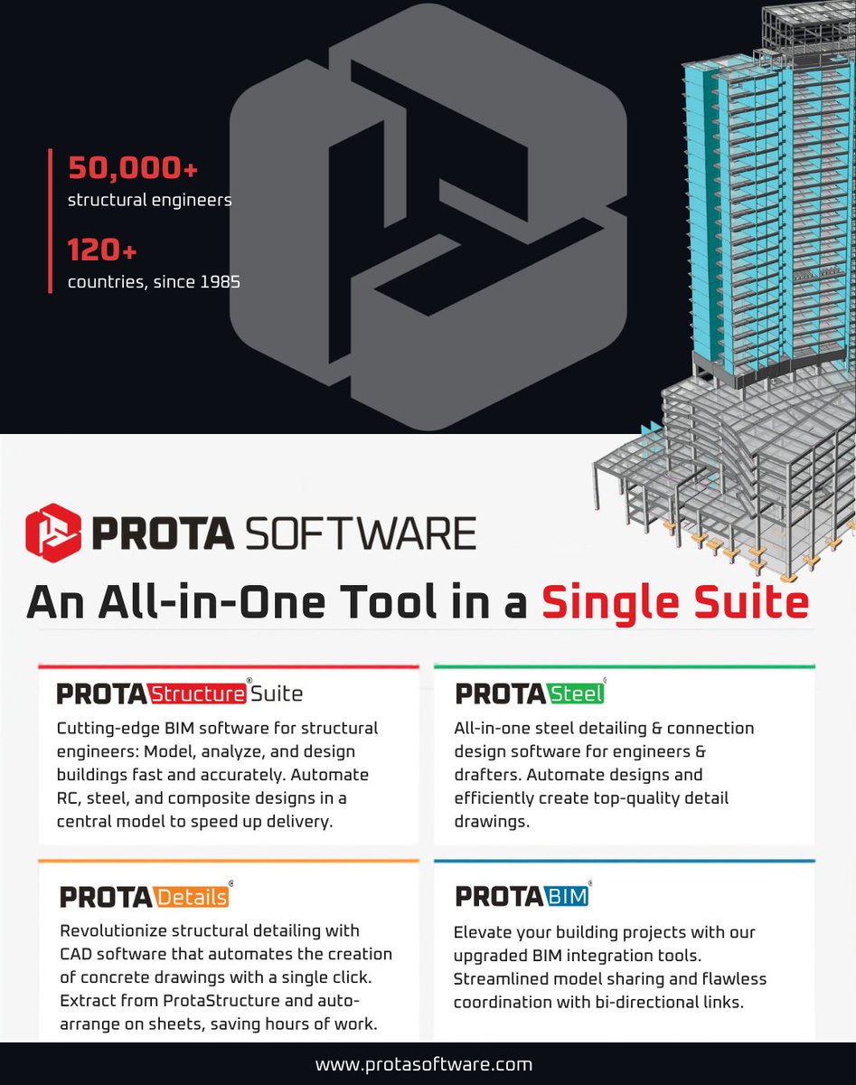 ProtaSoftware's tweet photo. ProtaStructure Suite brings every stage of your project together in one powerful platform. 
🌐 https://t.co/w4JGeEFDzi #ProtaSoftware #ProtaStructure #StructuralEngineering #BIM #StructuralDesign #EngineeringSoftware #SteelDesign #BuildingDesign #CivilEngineering https://t.co/9qFByftBAJ