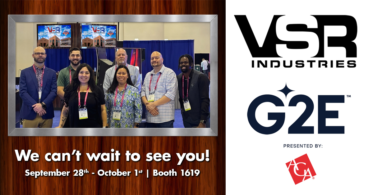 VSRindustries's tweet photo. The entire VSR team is looking forward to meeting you at G2E later this month! We'll be in booth 1619, so be sure to stop by and say hello!
#VSR #G2E2026 #manufacturing #custommanufacturing #slotbases #slotmachines #sheetmetal #millwork #locks https://t.co/YAO24b9Xtl