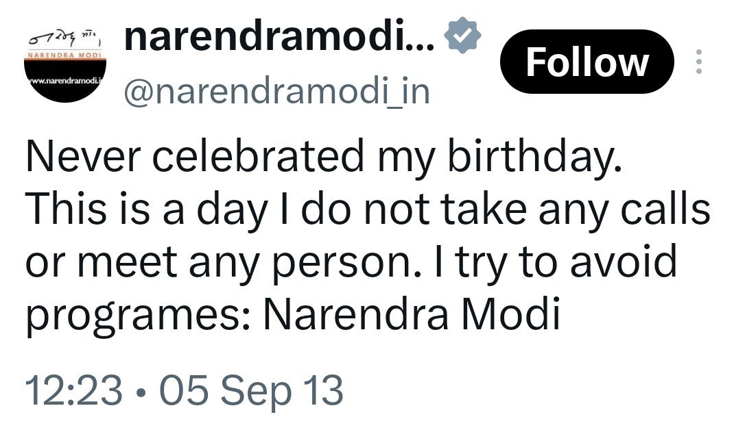 ajitanjum's tweet photo. ये भी एक मोदी थे
'मैंने कभी अपना जन्मदिन नहीं मनाया . ये एक ऐसा दिन होता है, जब मैं किसी का कॉल नहीं लेता या किसी से नहीं मिलता . मैं प्रोग्राम्स को अवॉइड करता हूं .' https://t.co/zLV5m4EPIr