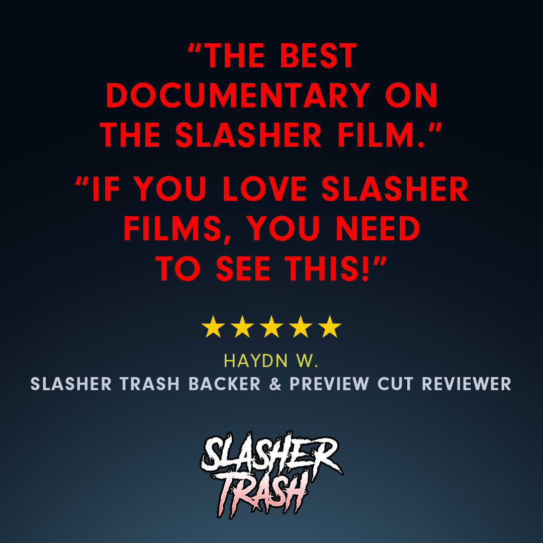 80sHorrorDoc's tweet photo. SLASHER TRASH IS COMING! Backers recently got a chance to see an early assembly cut of our upcoming MEGA documentary covering Slasher deep cuts! And the response has been incredible! Even though reception is already positive, we're in the process of making the film even better! 

If you'd like to see what all the hype is about, make sure to keep an eye out for when the final Slasher Trash pre-sale begins on October 8th!