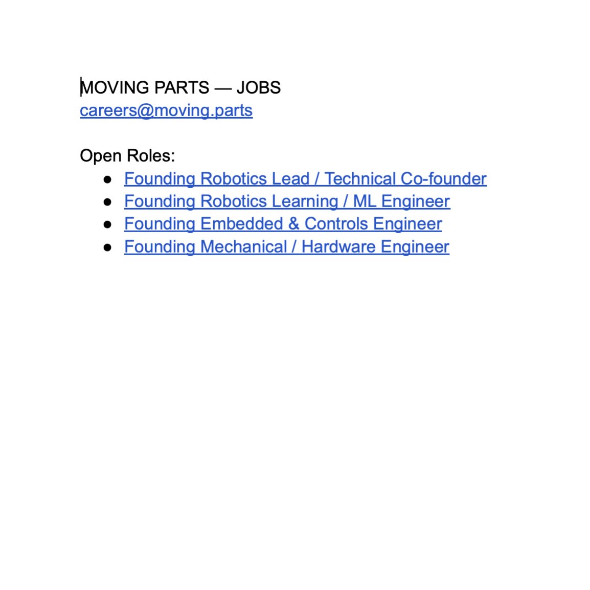 partsthatmove's tweet photo. If seeing Bingo made you want to work on it, we’d like to meet you.

The future should look like we wanted it to happen.

Here’s who we’re looking for:

https://t.co/CEitqjePkA https://t.co/zV6j90TS0O