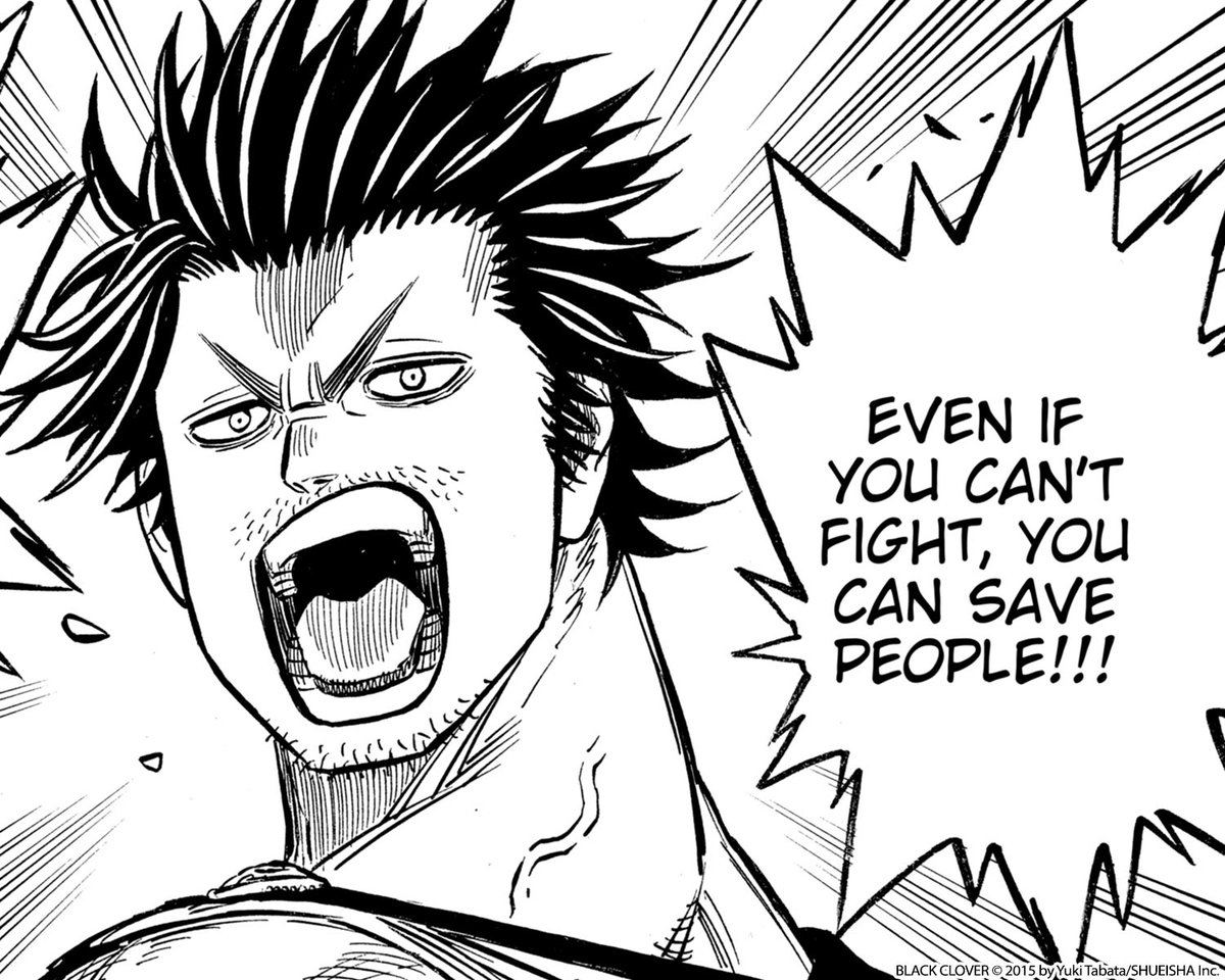 VIZMedia's tweet photo. He doesn’t care about status, impossibly strong villains, or the limits of magic. When the chips are down, he steps forward with absolute confidence. Happy Birthday to Yami Sukehiro! https://t.co/PyWNlopDcA