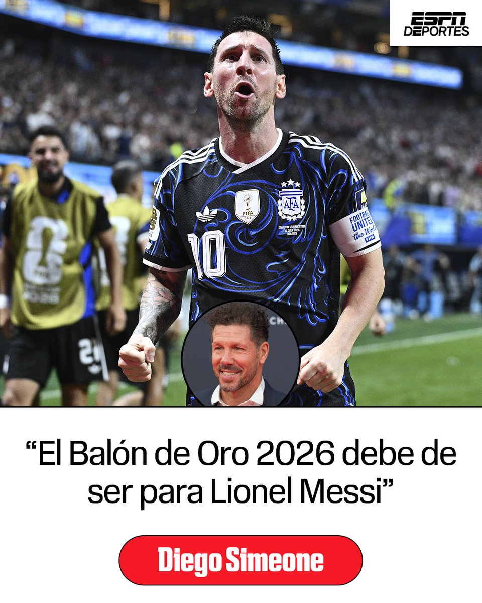 ESPNDeportes's tweet photo. Simeone tiene claro quién debe de ganar el Balón de Oro... 🤩 https://t.co/YV5RbX99IH