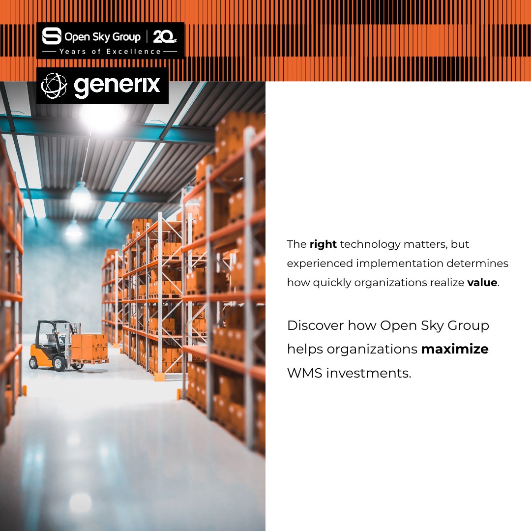 TheOpenSkyGroup's tweet photo. A WMS project doesn't succeed because of the software alone. It succeeds because of the strategy, execution, and expertise behind it. The difference between ROI and rework? Implementation.
#WMS #WarehouseManagement #SupplyChain https://t.co/cmunIvWBKK