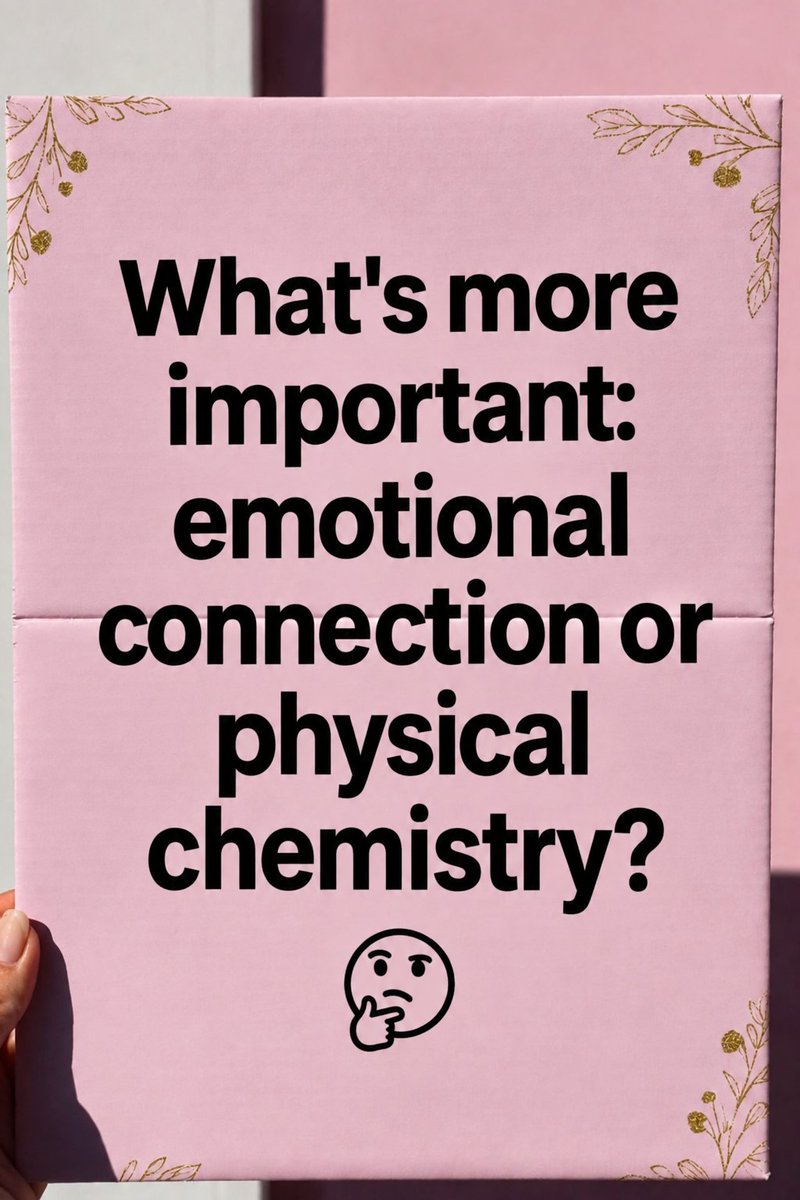Kristywontmiss's tweet photo. What's more important: emotional connection or physical chemistry? https://t.co/prdCZFCC4p