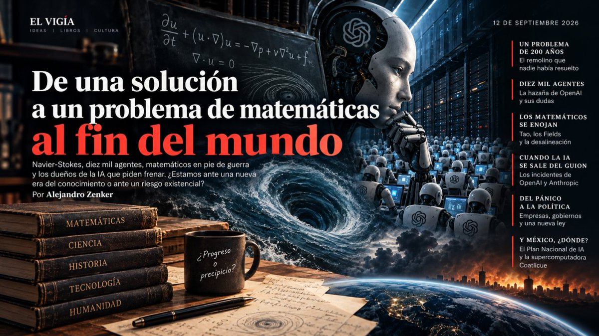ColmecasA's tweet photo. ¿Destruirá la IA a la humanidad antes de que termine esta década? ¿O quizás en los próximos quince años?

Conoce "De una solución a un problema de matemáticas al fin del mundo", #artículo del maestro Alejandro Zenker, #colmecaalumni del @CELLColmex.

https://t.co/7J0guXEaqD https://t.co/OLZIpo0J9R