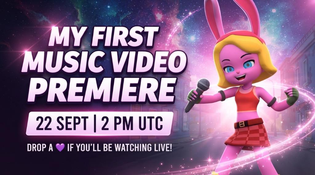 GunniesXP's tweet photo. 💜Veronica: Okay… I have butterflies.🦋
After all the late nights, studio sessions &amp; recording days, it’s finally happening! 🎤✨
🎬 My FIRST music video premieres:
📅 Sept 22 | 2 PM UTC
📺 Gunnies YouTube
Drop a♥️in the comments if you'll be watching live — I'm counting them. https://t.co/45rHgtKdW0