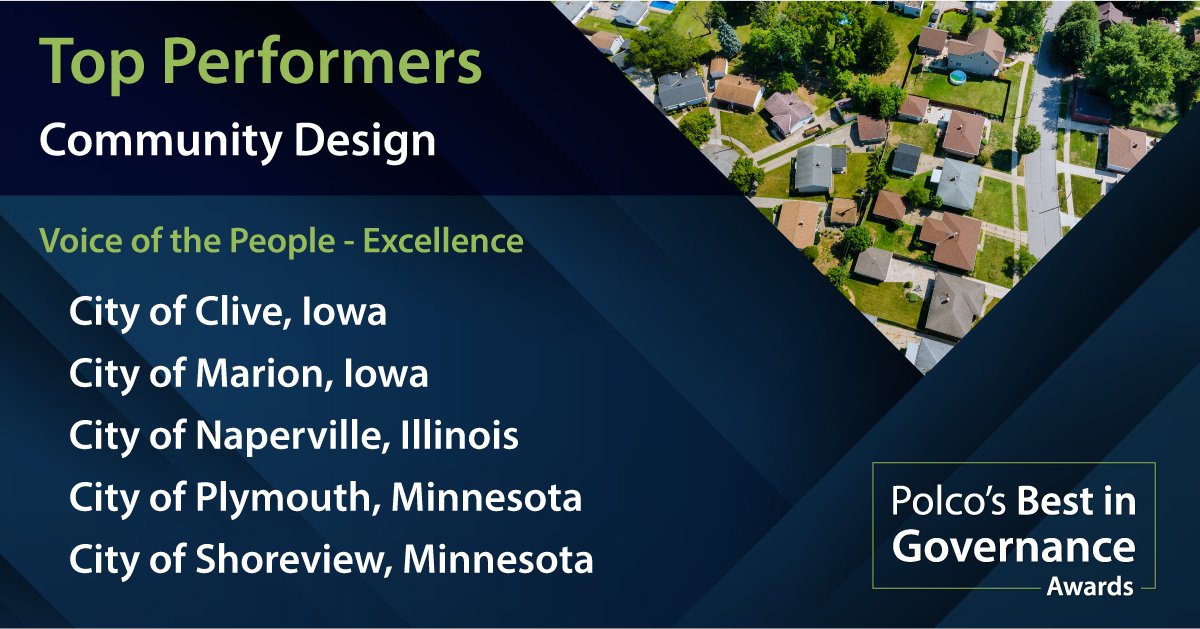 polco_us's tweet photo. #Polco is proud to honor 13 #LocalGov leading the way in #CommunityDesign — building places where residents want to live, work &amp; thrive.

👏 Congratulations to our 2026 #BestinGovernanceAwards Top Performers!

➡️ Read more: https://t.co/OuoLqdoopP https://t.co/qRo7UT3iQp