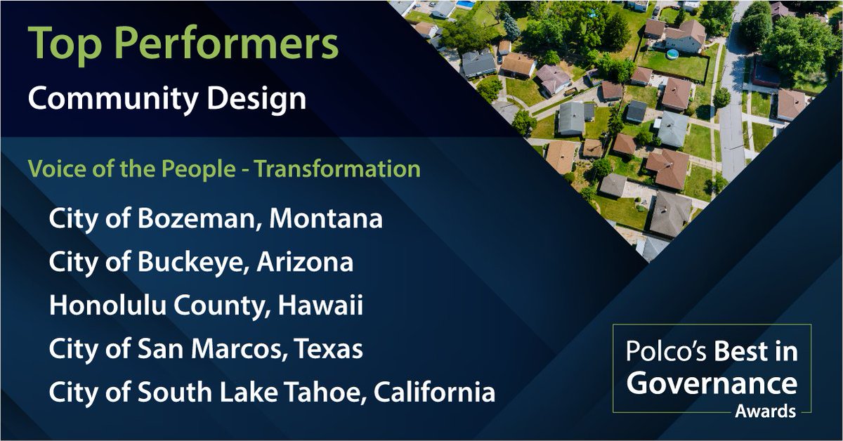 polco_us's tweet photo. #Polco is proud to honor 13 #LocalGov leading the way in #CommunityDesign — building places where residents want to live, work &amp; thrive.

👏 Congratulations to our 2026 #BestinGovernanceAwards Top Performers!

➡️ Read more: https://t.co/OuoLqdoopP https://t.co/qRo7UT3iQp