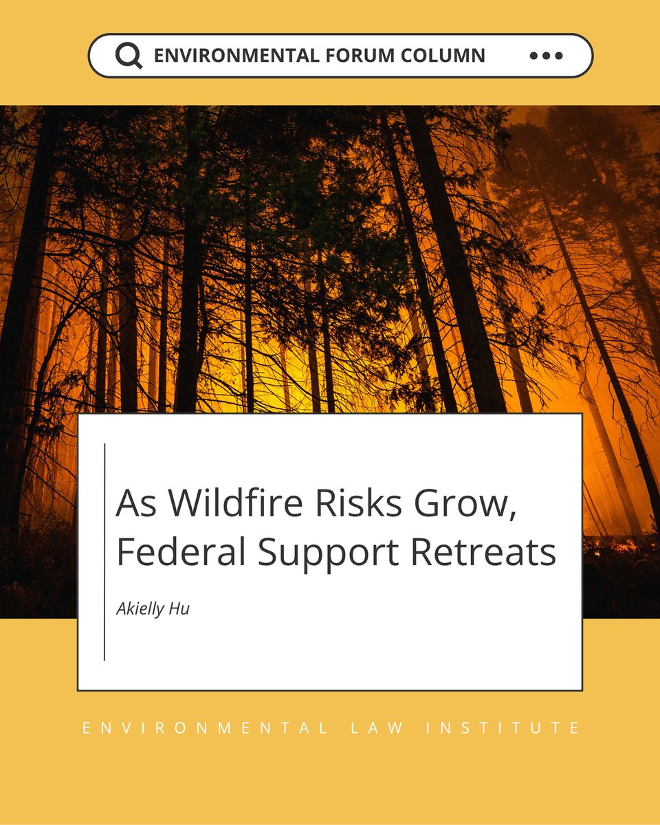 ELIORG's tweet photo. 🔥 As wildfires grow larger and more frequent, local capacity to respond is weakening as federal funding pulls back.

Our latest Environmental Forum examines the consequences of these cuts and what they mean for communities.

Read it here: https://t.co/jJda7aQxed https://t.co/tquoaWduFy