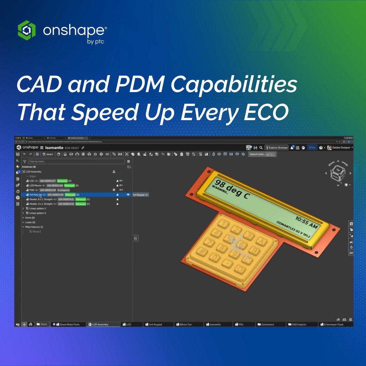 Onshape's tweet photo. When that ECO lands on your desk, how well your CAD and PDM work together decides whether the fix ships in days or drags on for weeks.

Learn how built-in PDM changes the game: https://t.co/pPJTNzfFKZ https://t.co/q3dlZIQazR