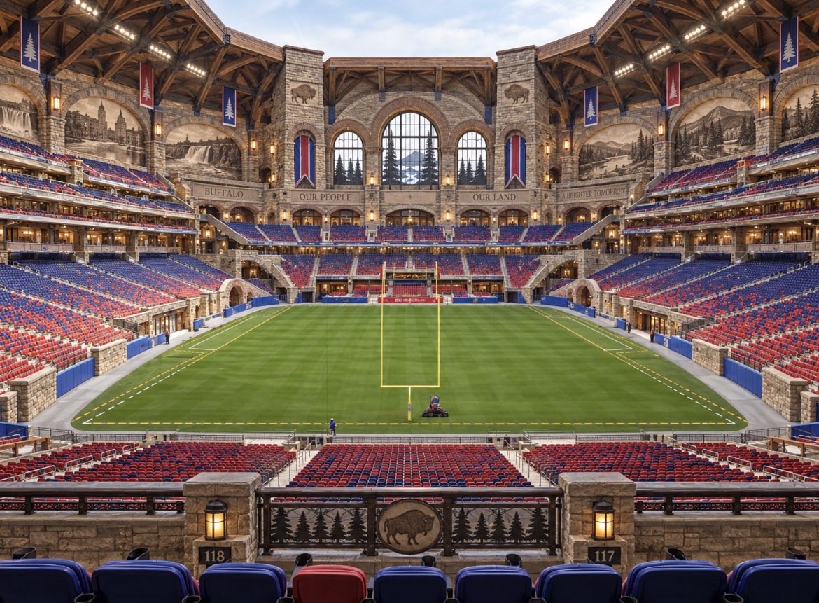 34thdome's tweet photo. It's a shame the Buffalo Bills chose a boring stadium instead of one that honors the region's history and beauty https://t.co/JMhnEEaaLN
