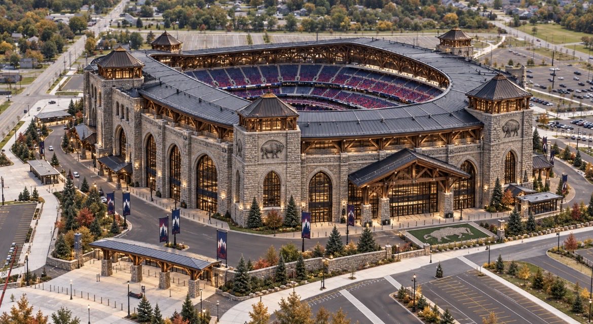 34thdome's tweet photo. It's a shame the Buffalo Bills chose a boring stadium instead of one that honors the region's history and beauty https://t.co/JMhnEEaaLN
