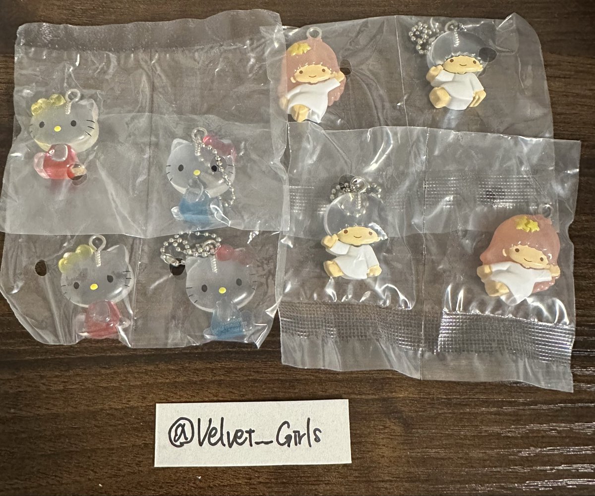 Velvet__Girls's tweet photo. 【交換or買取】サンリオ なかよしドロップチャーム

【譲】 リトルツインスターズ×2
        ハローキティ&amp;ハローミミィ×2

【求】定価買取（＋送料）

京都市内手渡しor郵送も可能です。複数引き取ってくださる方優先です。

該当の方お声掛けよろしくお願いいたします🙇‍♀️ https://t.co/ptF0yTkifn