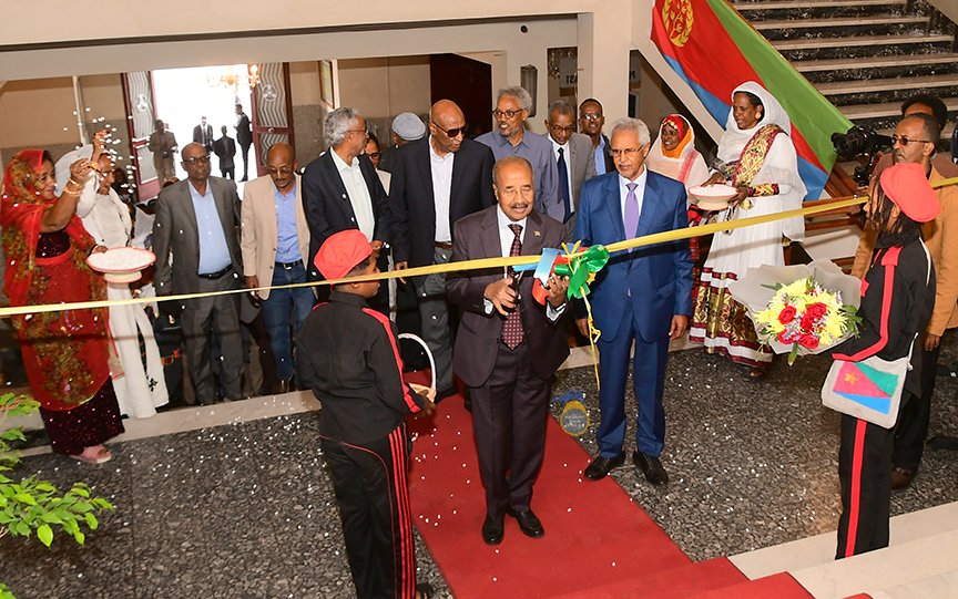hawelti's tweet photo. Commemoration of Golden Jubilee of Revolution School kicked off today at Asmara's Central Region Hall with Photo Exhibition.  

FM Osman Saleh opened the event that featured, among other items, a collection of over 260 photographs that depicted various aspects of the Revolution School, and over 50 paintings/cartoons drawn by students of the School during the liberation struggle.