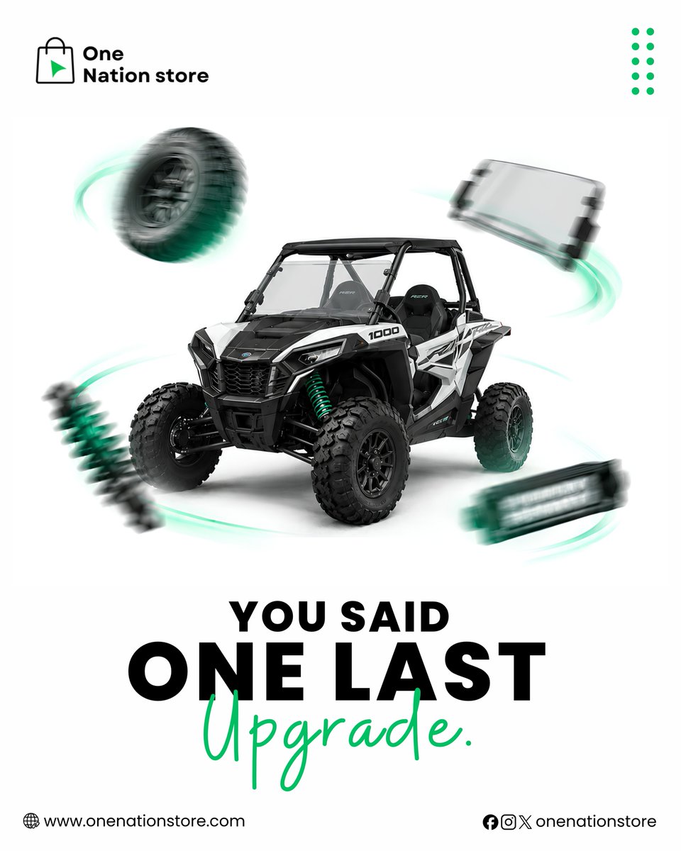 onenationstore's tweet photo. You said one last upgrade... we know how that ends. 😎⚙️

Premium UTV parts &amp; accessories for your next adventure.

#UTVLife #OffRoad #OneNationStore https://t.co/qcVpVNXezY