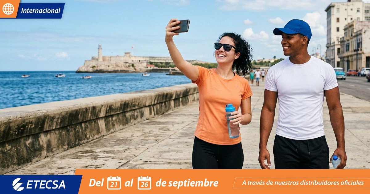 EtecsaServicios's tweet photo. 📅 Esta vez, del 21 al 26 de septiembre. Si recibes una #RecargaInternacional desde 600 CUP hasta 1250 CUP a través de nuestros Distribuidores, multiplicarás por 5 el monto de dinero recargado en tu saldo y recibirás datos ilimitados de 12:00 a.m. a 7:00 a.m. https://t.co/A97sC4eZ80