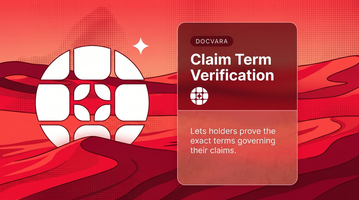 DocvaraLegal's tweet photo. Claims should be validated against the correct legal agreement��not the latest one.

Docvara enables holders to prove the exact document version governing their claims, delivering transparent and verifiable legal certainty for tokenized assets. https://t.co/Njw6ifskDZ