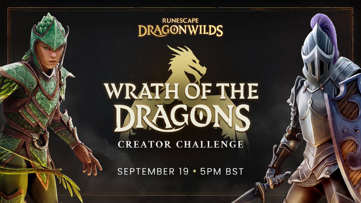 RSDragonwilds's tweet photo. This Saturday, 8 teams of 4 creators have 6 hours to slay Velgar. But there's a catch... every 50 minutes, modifiers will amplify their powers or increase the threat.

Expect chaos. Line up reveals begin shortly.

🐲 Wrath of the Dragons | on Twitch:
https://t.co/b24HAFgynP https://t.co/8ma4QeNzf3