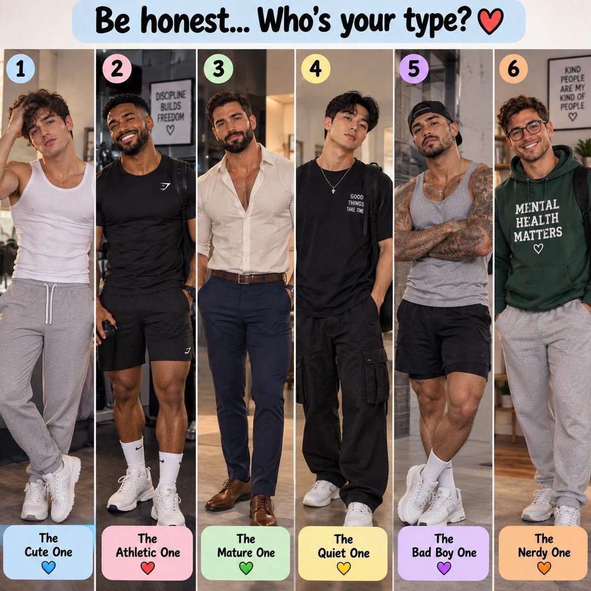 Nonyesf's tweet photo. Who’s your type of man here? https://t.co/BaY2ffy2m6