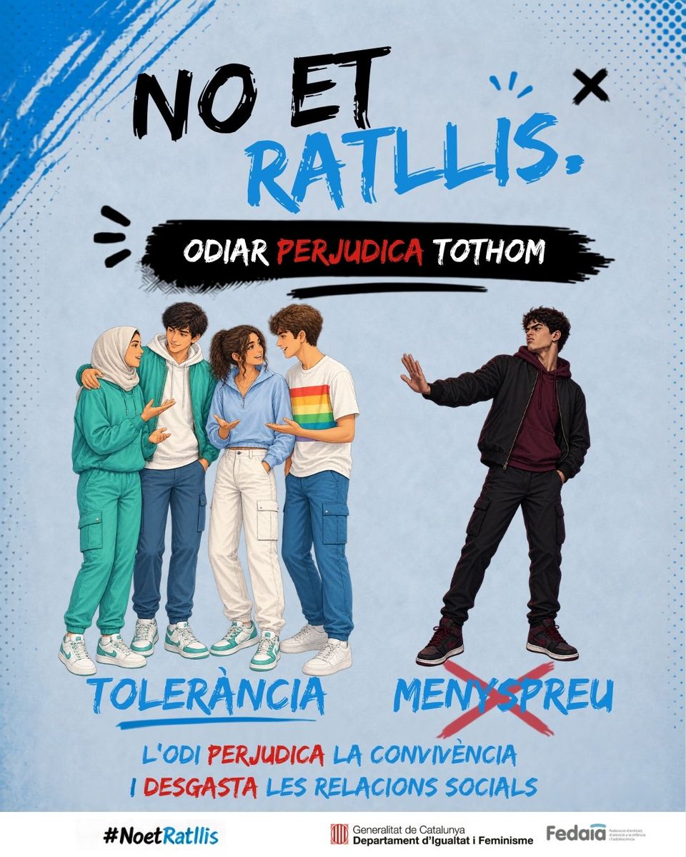 FundacioIdea's tweet photo. @FEDAIA Quan insultes, menysprees o jutges, també et tanques portes a tu. El que dius i comparteixes pot
alimentar l’odi o afavorir la convivència. https://t.co/5j2VfPD43b