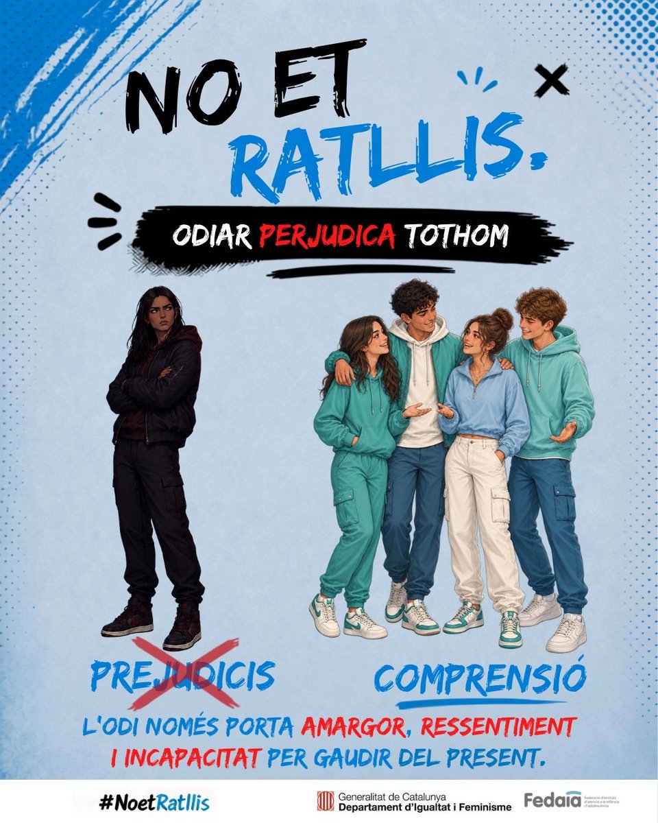 FundacioIdea's tweet photo. @FEDAIA Quan insultes, menysprees o jutges, també et tanques portes a tu. El que dius i comparteixes pot
alimentar l’odi o afavorir la convivència. https://t.co/5j2VfPD43b