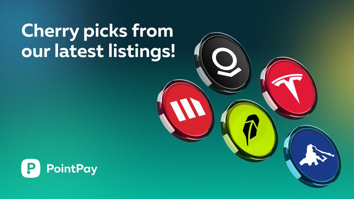 PointPay1's tweet photo. Five recent PointPay futures listings worth watching: TSLA, HOOD, PLTR, MSTR and QQQ. Tesla brings autonomy, Robinhood connects TradFi and crypto, Palantir adds AI, Strategy tracks the Bitcoin narrative, and QQQ covers the wider tech sector.

Which one is on your radar? https://t.co/sEpKbLZKGN