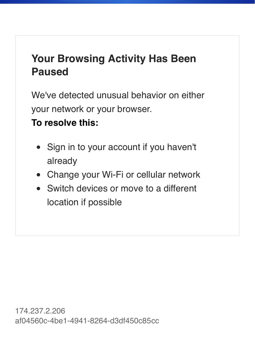 martymunoz75's tweet photo. @Ticketmaster  wtf. I’m on cellular service why am I getting this error ? https://t.co/jpozMzjlVf