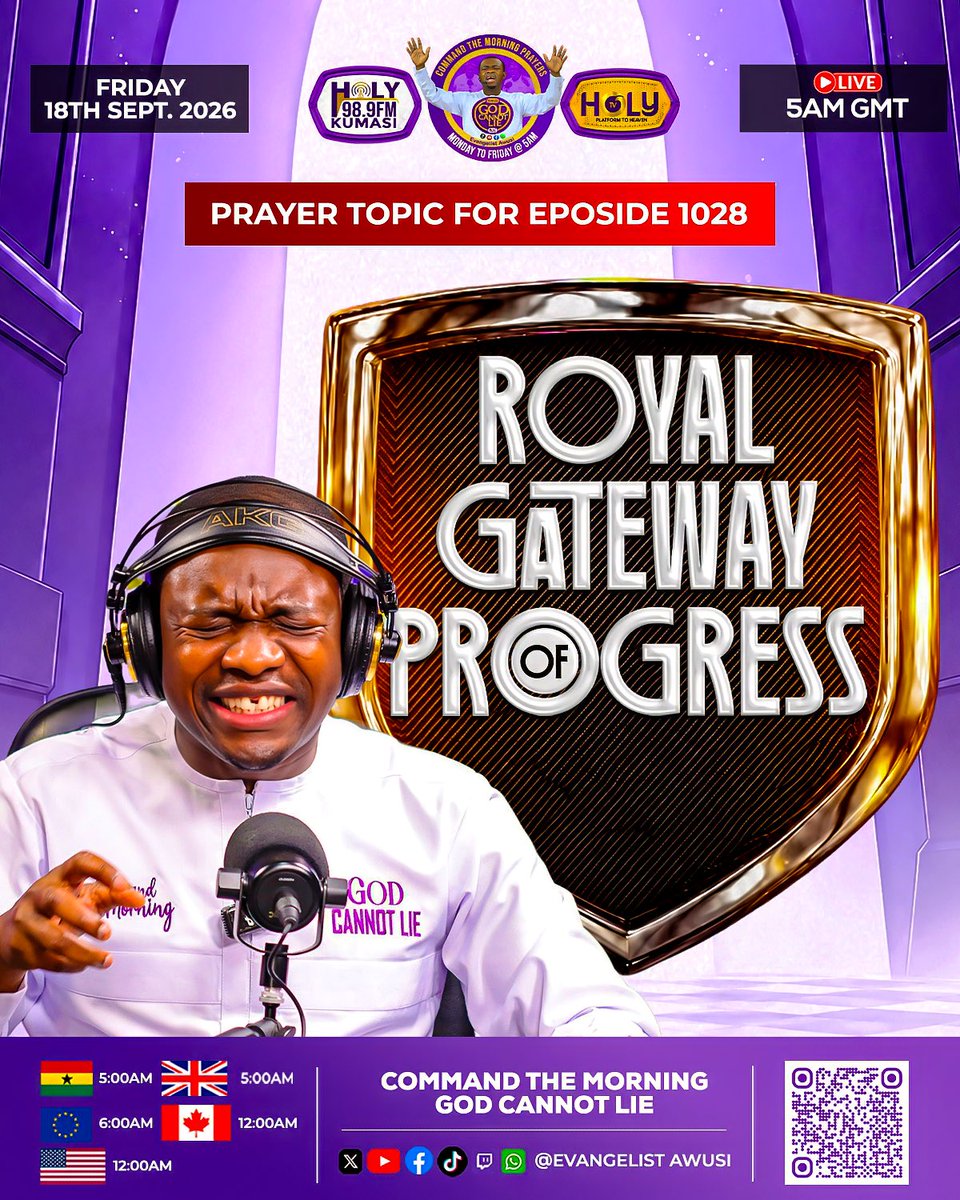 evangelistawusi's tweet photo. “I will go before you and make the crooked places straight; I will break in pieces the gates of bronze and cut the bars of iron." Isaiah 45:2

COMMAND THE MORNING - EPISODE 1028

📖 Prayer Topic: ROYAL GATEWAY OF PROGRESS

#EvangelistAwusi
#CommandTheMorning
#DivineRestoration https://t.co/JXaWqtAoAd
