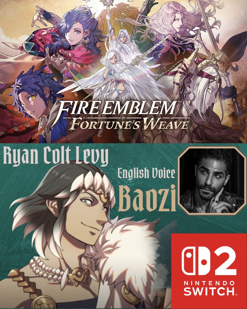 ryancoltlevy's tweet photo. Happy Release Day!! So psyched to join the incredible cast of #FireEmblem Fortune’s Weave as the EN voice of Baozi!

Big love to @Cupofteaprod @WritingMadness @AtlasTalent @NintendoAmerica for having me in a mainline FE game! Hope you’re all enjoying playing 🗡️ https://t.co/Ej3Rq2S0UV